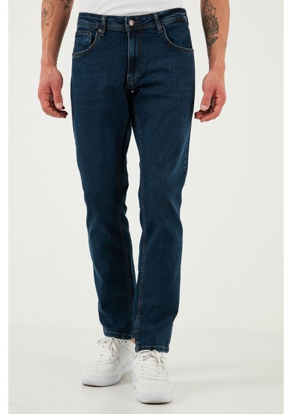 Streç Pamuklu Regular Fit Normal Bel Boru Paça Jeans Erkek Kot Pantolon 2201S51PARMA