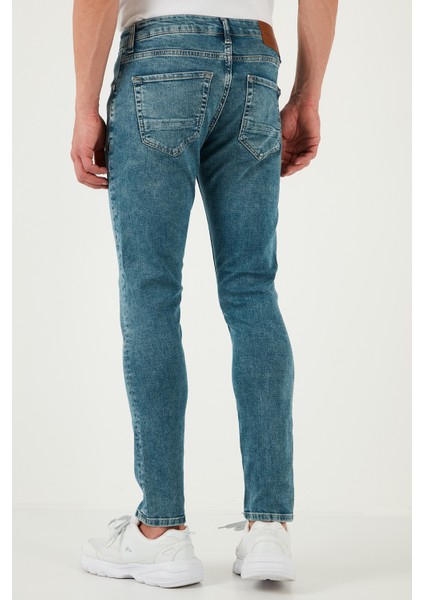 Streç Pamuklu Slim Fit Normal Bel Dar Paça Jeans Erkek Kot Pantolon 1124S52NAPOLI