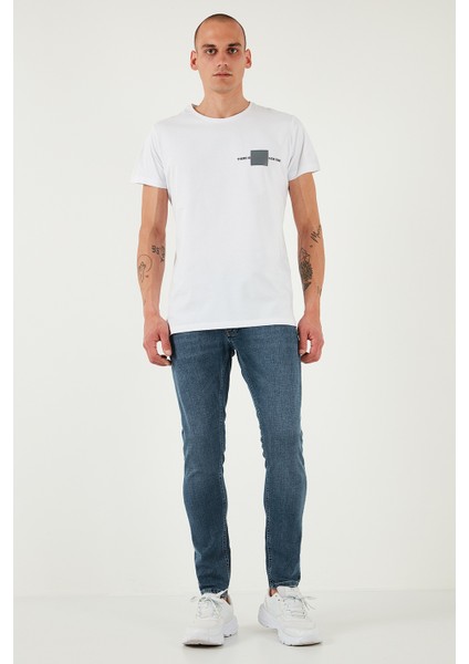 Streç Pamuklu Slim Fit Normal Bel Dar Paça Jeans Erkek Kot Pantolon 1124S62NAPOLI