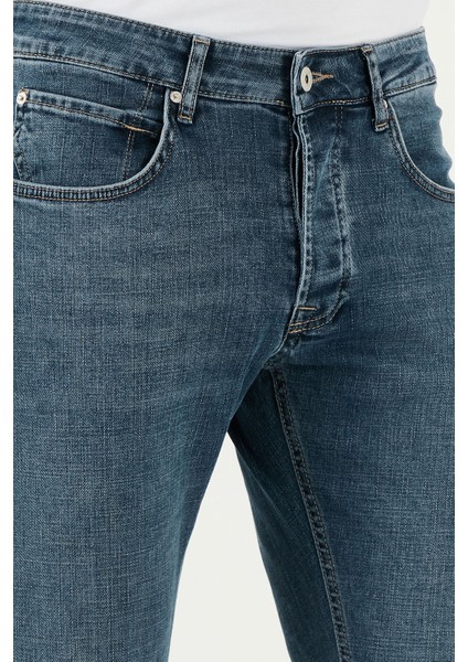 Streç Pamuklu Slim Fit Normal Bel Dar Paça Jeans Erkek Kot Pantolon 1124S62NAPOLI indirimleri