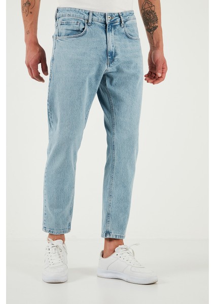 Streç Pamuklu Slim Fit Normal Bel Boru Paça Jeans Erkek Kot Pantolon 5900S601MILANO