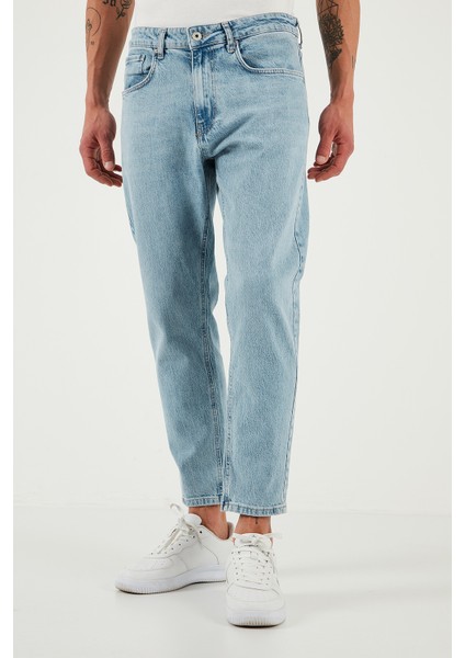 Streç Pamuklu Slim Fit Normal Bel Boru Paça Jeans Erkek Kot Pantolon 5900S601MILANO