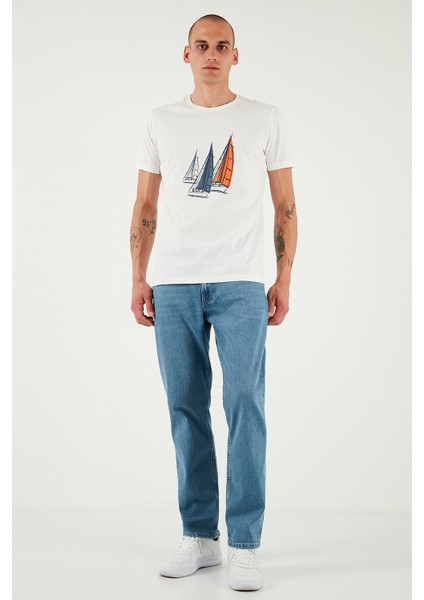 Streç Pamuklu Comfort Fit Yüksek Bel Boru Paça Jeans Erkek Kot Pantolon 4400S51TEXAS