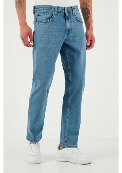 Streç Pamuklu Comfort Fit Yüksek Bel Boru Paça Jeans Erkek Kot Pantolon 4400S51TEXAS fiyatları