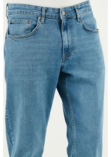 Streç Pamuklu Comfort Fit Yüksek Bel Boru Paça Jeans Erkek Kot Pantolon 4400S51TEXAS fırsatları