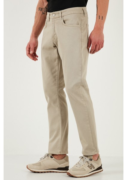 Streç Pamuklu Comfort Fit Yüksek Bel Boru Paça Jeans Erkek Kot Pantolon 4400S65TEXAS