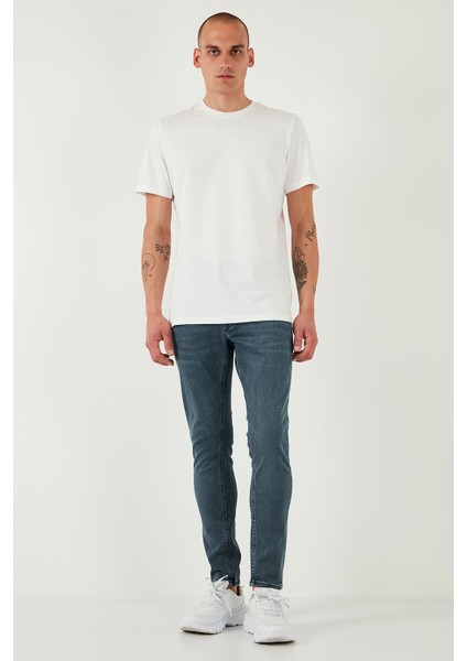 Streç Pamuklu Slim Fit Normal Bel Dar Paça Jeans Erkek Kot Pantolon 1124S73NAPOLI