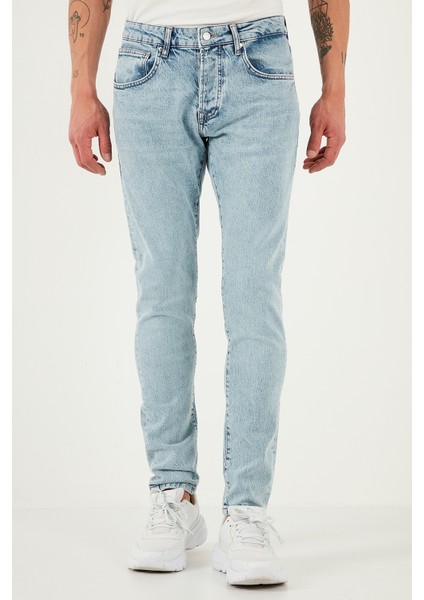 Streç Pamuklu Slim Fit Normal Bel Dar Paça Jeans Erkek Kot Pantolon 1115S601NAPOLI