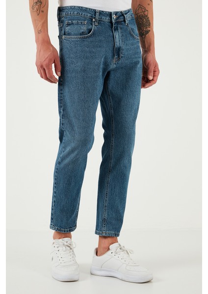 Streç Pamuklu Slim Fit Normal Bel Boru Paça Jeans Erkek Kot Pantolon 5900S60MILANO fiyatları