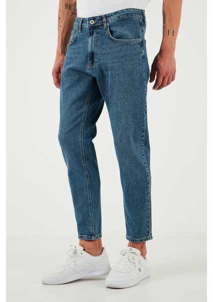 Streç Pamuklu Slim Fit Normal Bel Boru Paça Jeans Erkek Kot Pantolon 5900S60MILANO fırsatları