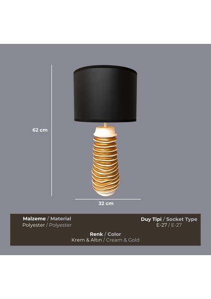 Opulence Krem Gold Abajur modelleri