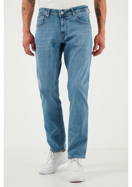Streç Pamuklu Regular Fit Normal Bel Boru Paça Jeans Erkek Kot Pantolon 2201S511PARMA