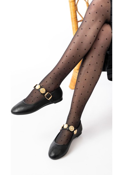 İNF-6363 Siyah Baret Tokalı Günlük Bayan Ayakkabı modelleri