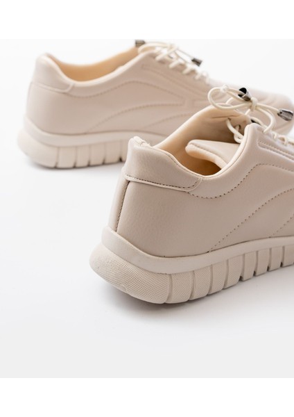K-504 Bej Bağcıklı Desenli Günlük Spor Ayakkabı indirimleri