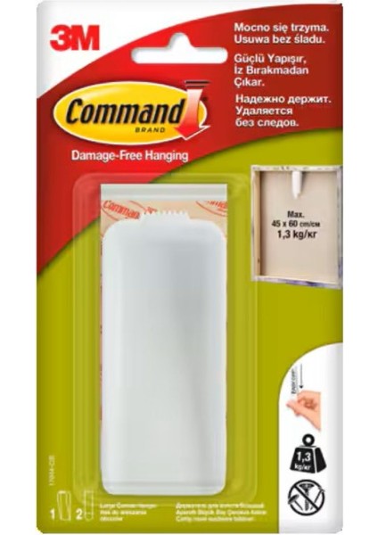 COMMAND17044 Büyük Boy Kanvas Resim Askısı 3 Paket