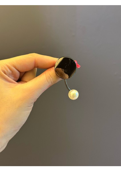 Çelik Füme Inci Boncuklu Tasarım Broş Yaka Giyim Aksesuarı 5x3 cm modelleri