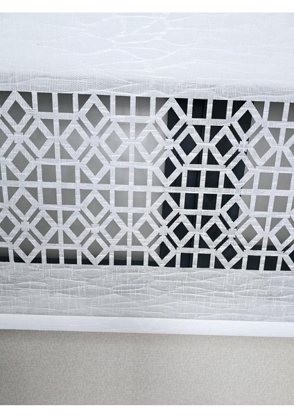 Keten Kumaşlı Lazer Kesim Tül Stor Perde MLT1004 modelleri