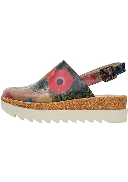 Kadın Vegan Deri Çok Renkli Kalın Taban Sandalet - Full Of Hope Tasarım fırsatları