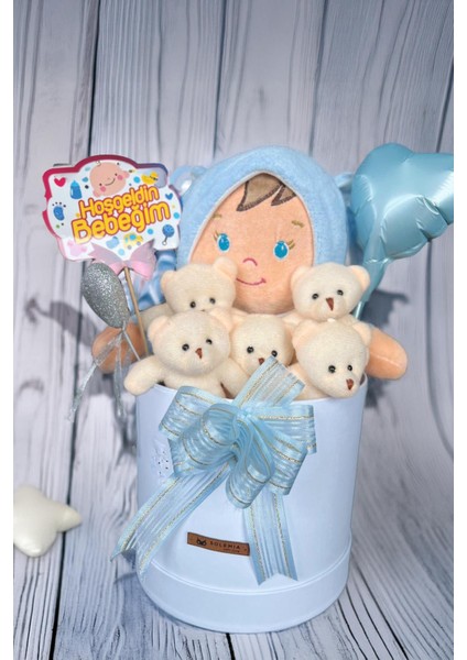 Özel Kutuda Uyku Arkadaşı Bebeto Peluş Bebeği ile Yeni Doğan Hediye Seti- Babyshower, Yenidoğan Hediyesi fırsatları