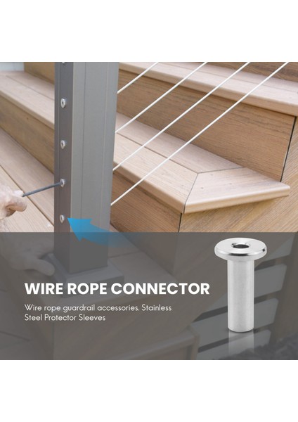 1/8 Inç Kablo Korkuluk Için Paslanmaz Çelik Koruyucu Kollu, Ahşap Direkler, Dıy Korkuluk T316 Deniz Sınıfı 24 Paket (Yurt Dışından) indirimleri