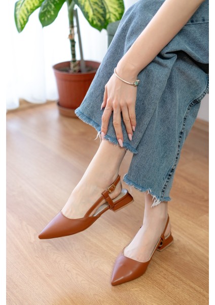 Felina Taba ( 3 cm Topuklu ) Sivri Burun Topuklu Ayakkabı modelleri