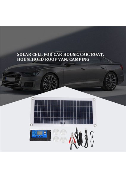 10W Esnek Güneş Paneli Güneş Pilleri Araba Rv Tekne Ev Çatı Van Kamp Güneş Pili, 50A Güneş Kontrol Modülü (Yurt Dışından)
