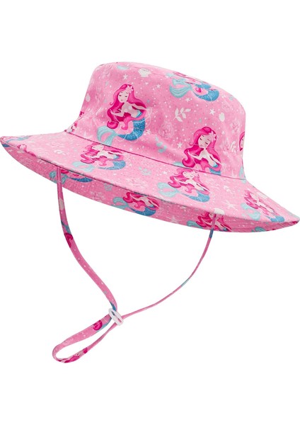 UPF50+ Pembe Mermaid Denizkızı Güneş Korumalı Şapka