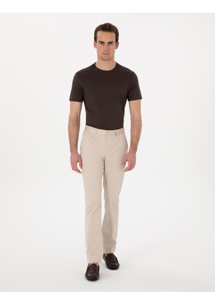 Erkek Bej Regular Fit Basic Kanvas Pantolon 50305473-VR011