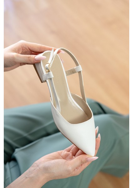 Felina Beyaz ( 3 cm Topuklu ) Sivri Burun Topuklu Ayakkabı fiyatları