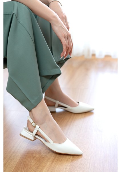 Felina Beyaz ( 3 cm Topuklu ) Sivri Burun Topuklu Ayakkabı modelleri