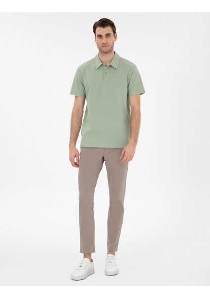 Erkek Çağla Yeşili Slim Fit Polo Yaka Tişört 50307581-VR016 fırsatları