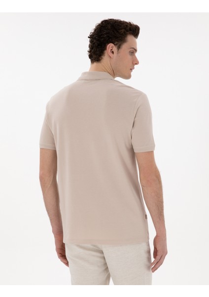 Erkek Taş Regular Fit %100 Pamuk Polo Yaka Basic Tişört 50306552-VR049 indirimleri