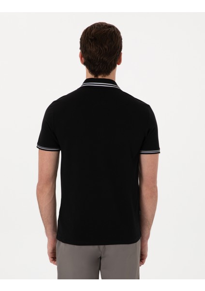 Erkek Siyah Slim Fit Tişört 50302607-VR046