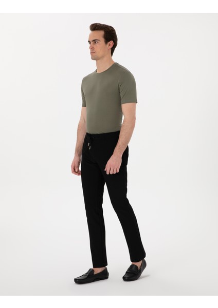 Erkek Siyah Slim Fit Jogger Kanvas Pantolon 50305261-VR046 modelleri