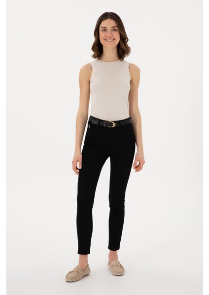 Kadın Siyah Pantolon (Kanvas-Chino) 50309087-VR046