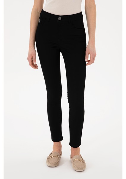 Kadın Siyah Pantolon (Kanvas-Chino) 50309087-VR046