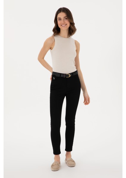 Kadın Siyah Pantolon (Kanvas-Chino) 50309087-VR046