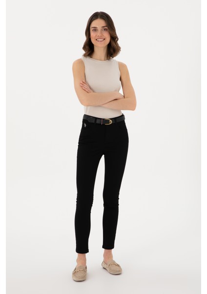 Kadın Siyah Pantolon (Kanvas-Chino) 50309087-VR046
