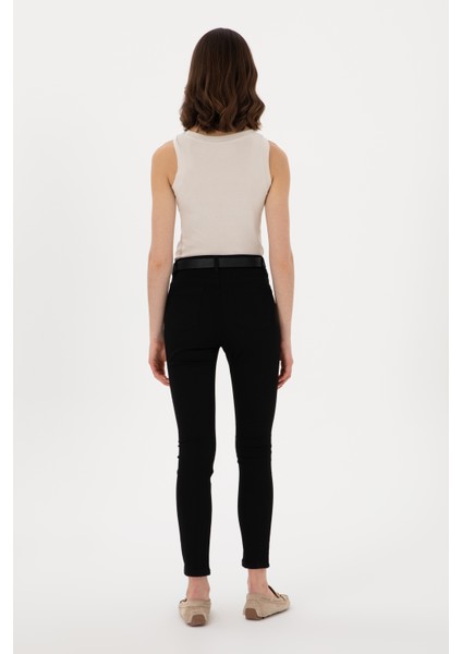 Kadın Siyah Pantolon (Kanvas-Chino) 50309087-VR046