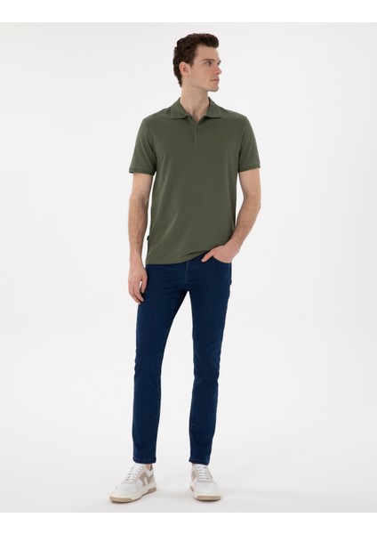 Erkek Haki Regular Fit %100 Pamuk Polo Yaka Basic Tişört 50306449-VR027 fırsatları