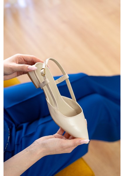 Felina Bej ( 3 cm Topuklu ) Sivri Burun Topuklu Ayakkabı fiyatları