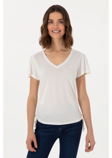 Kadın Krem Tişört 50300758-VR071