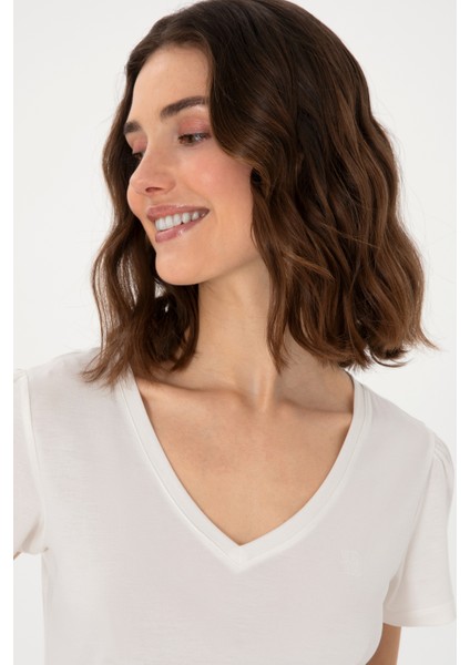 Kadın Krem Tişört 50300758-VR071 fiyatları