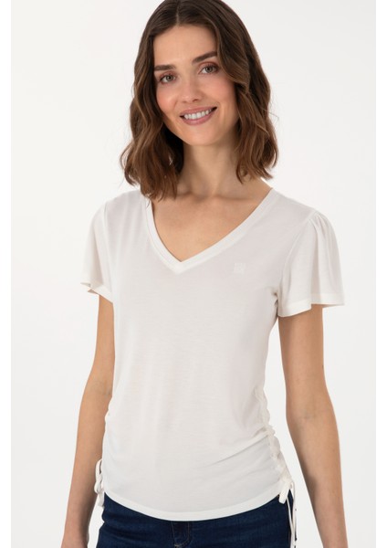 Kadın Krem Tişört 50300758-VR071 modelleri