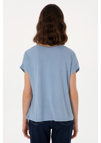 Kadın Mavi Tişört 50300784-VR036 indirimleri