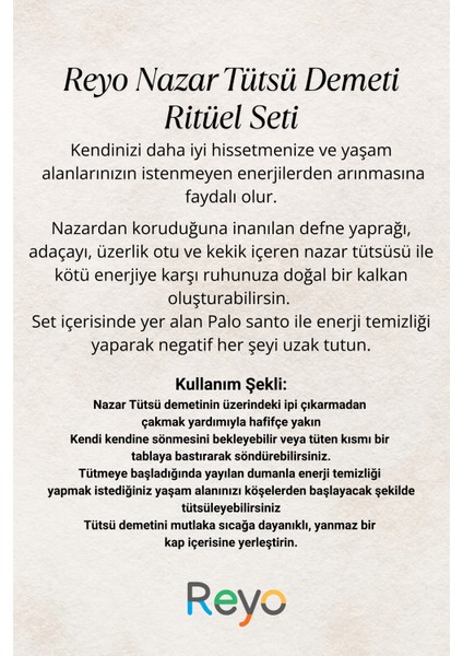 Nazar Tütsü Demeti Arınma 3'lü Ritüel Set, 2 Adet Palo Santo ve Deniz Kabuğu ( Tuz Hediyeli)