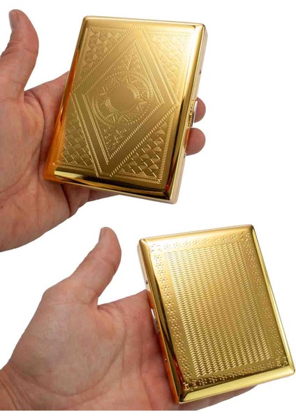 Metal Uzun Sigara Tabakası | 20 Sigara Kapasiteli Metal Tasarım | Dayanıklı ve Şık Sigara Kutusu