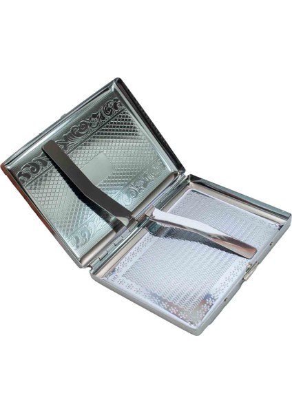 Metal Uzun Sigara Tabakası | 20 Sigara Kapasiteli Metal Tasarım | Dayanıklı ve Şık Sigara Kutusu