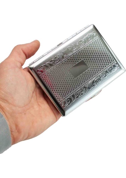 Metal Uzun Sigara Tabakası | 20 Sigara Kapasiteli Metal Tasarım | Dayanıklı ve Şık Sigara Kutusu