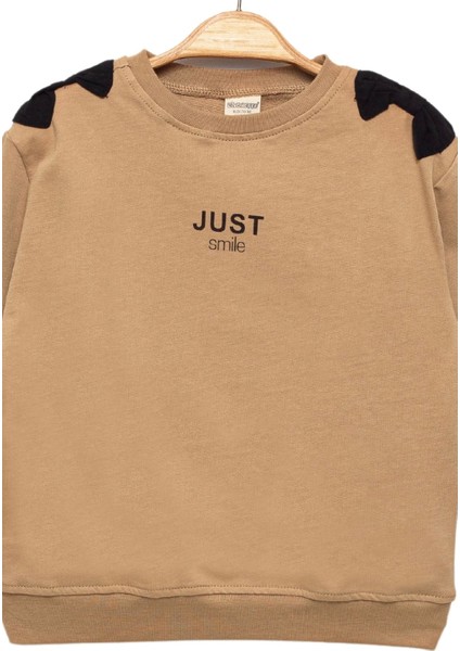 Kız Çocuk %100 Pamuk Fiyonk Detaylı Bej Sweatshirt - Şık ve Rahat Tasarım fiyatları